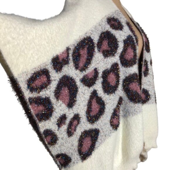 Anthropologie Kenzie Leopard Shimmer wrap open front  Sweater Cardigan. NWOT - Picture 9 of 16